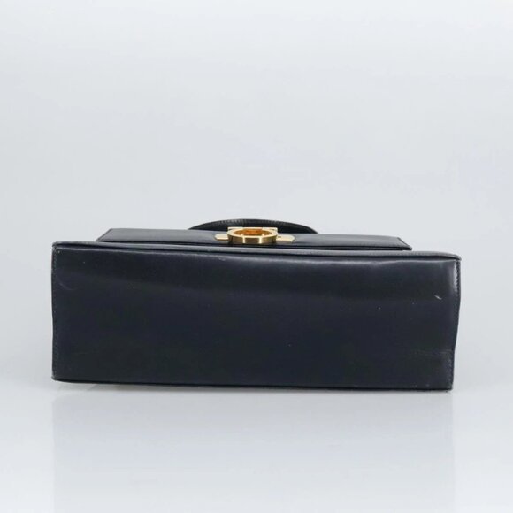 Salvatore Ferragamo Gancini Hand Bag Leather 2way Navy Gold - Picture 5 of 16